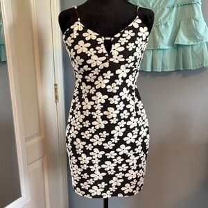 Wild Fable Black and White Floral Mini Dress